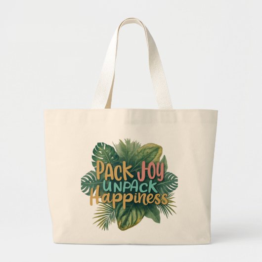 Pack Joy, Unpack Happiness - Jumbo Canvas tas* Grote Tote Bag (Voorkant)
