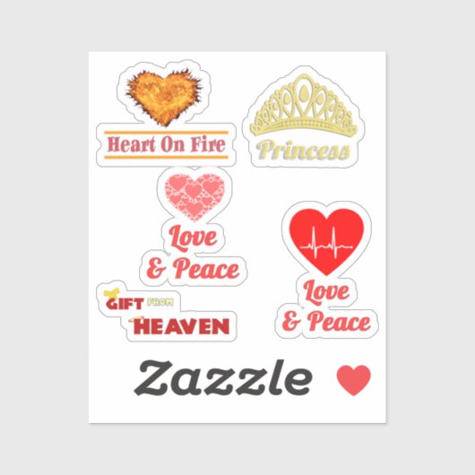 [Pack] Liefde & passie hart | Liefde en vrede | Ca Sticker (Vel)