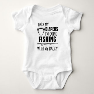 Pack my diapers, i´m going fishing with daddy romper