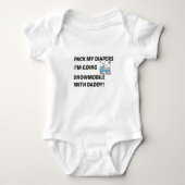 Pack my Diapers I'm Going Snowmobile with Daddy Romper (Voorkant)