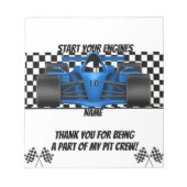 Pack van Race Car Verjaardag Snoep Bar Wrapper Fav Notitieblok (Voorkant)