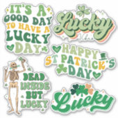 Pack van Retro St. Patrick's Day Vinyl Sticker (Voorkant)