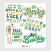 Pack van Retro St. Patrick's Day Vinyl Sticker (Vel)
