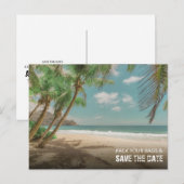 Pack Your Bags and Save the Date Beach Wedding Aankondigingskaart (Voorkant / Achterkant)