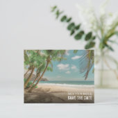 Pack Your Bags and Save the Date Beach Wedding Aankondigingskaart (Staand voorkant)