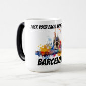 Pack your bags Barcelona Magische Mok (Voorkant links)