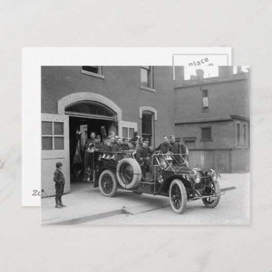 Packard Fire Squad, 1911 Briefkaart (Voorkant / Achterkant)