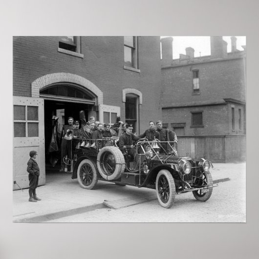 Packard Fire Squad, 1911. Oude foto Poster (Voorkant)