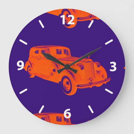 Packard Luxe Auto Pop Art Grote Klok (Voorkant)