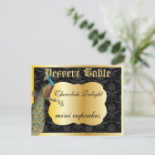 Packcock Gold Dessert of Snoep Buffet Table Sign. Briefkaart (Staand voorkant)