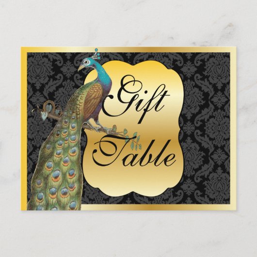 Packcock Gold Gift Table Sign. Briefkaart (Voorkant)