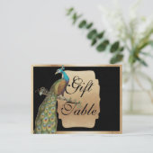 Packcock Gold Gift Table Sign. Briefkaart (Staand voorkant)