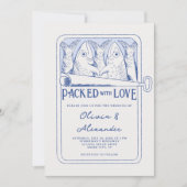 Packed with Love Hand Drawn Sardines Wedding Kaart (Voorkant)