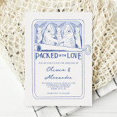 Packed with Love Hand Drawn Sardines Wedding Kaart