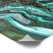 Packin Up 3 Deep Green Marmered Abstract Poster (Hoek)