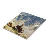 "Packin" Westerne kunst van Edgar Payne Tegeltje (Zijkant)