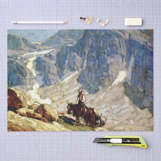 "Packin" Westerne kunst van Edgar Payne Tissuepapier (Craft)