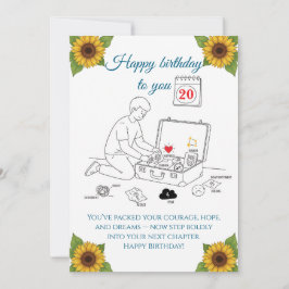 Packing for the next chapter,Birthday Kaart