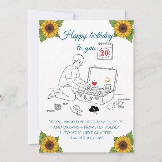 Packing for the next chapter,Birthday Kaart (Voorkant)