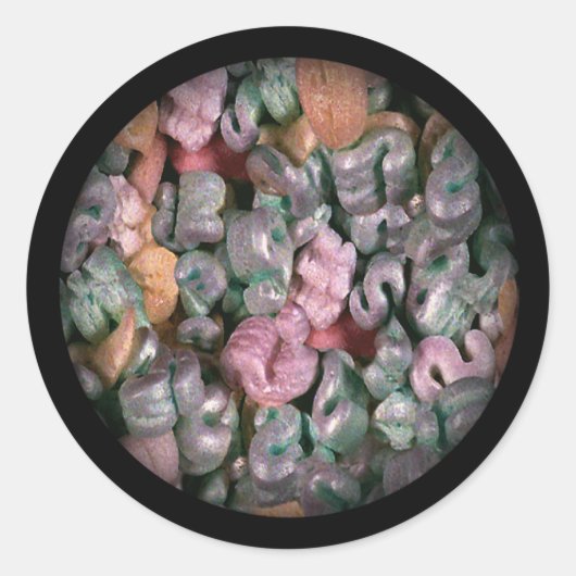 Packing Peanuts Novelty Ronde Sticker (Voorkant)