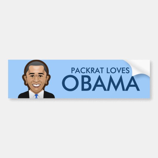 PackRat houdt van Obama Bumpersticker (Voorkant)