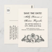  packs Monogram Ivory BG Aankondigingskaart (Voorkant / Achterkant)