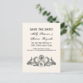  packs Monogram Ivory BG Aankondigingskaart (Staand voorkant)