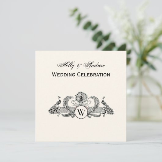  packs Monogram Ivory BG Kaart (Staand voorkant)