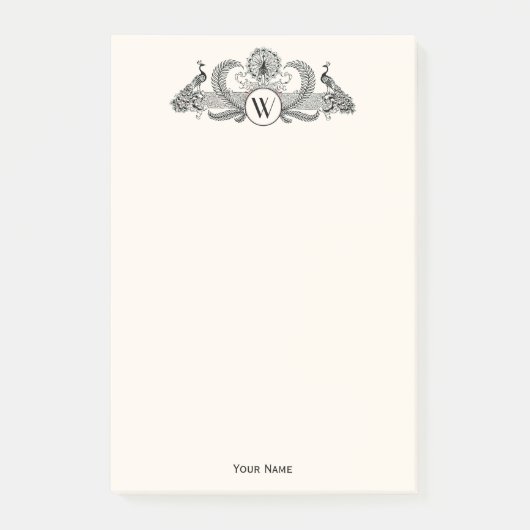  packs Monogram Ivory BG Post-it® Notes (Voorkant)