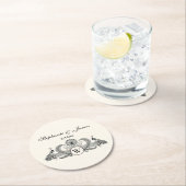  packs Monogram Ivory BG Ronde Kartonnen Onderzetter (Insitu)