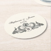  packs Monogram Ivory BG Ronde Kartonnen Onderzetter (Gebogen)