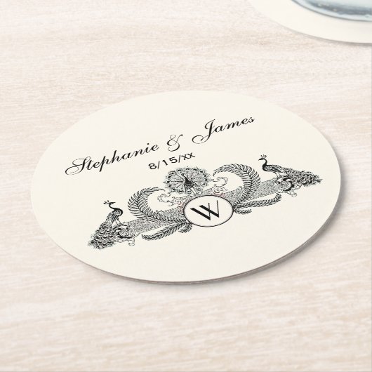  packs Monogram Ivory BG Ronde Kartonnen Onderzetter (Gebogen)