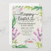 Paco de Bunny Pasen Brunch & Egg Hunt uitnodiging (Voorkant / Achterkant)