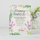 Paco de Bunny Pasen Brunch & Egg Hunt uitnodiging (Staand voorkant)