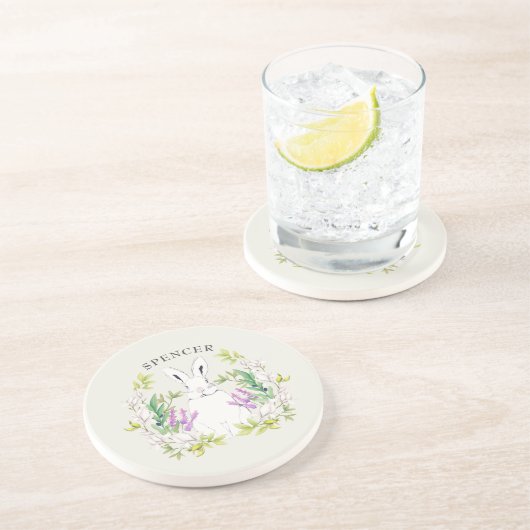 Paco de konijn zandsteen onderzetter (Zijkant)