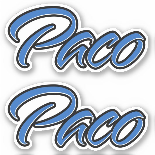 Paco Name blue Aufkleber Sticker Stickerset (Voorkant)