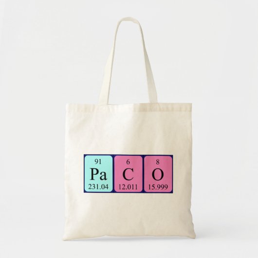 Paco Periodieke Naam canvas tas (Voorkant)