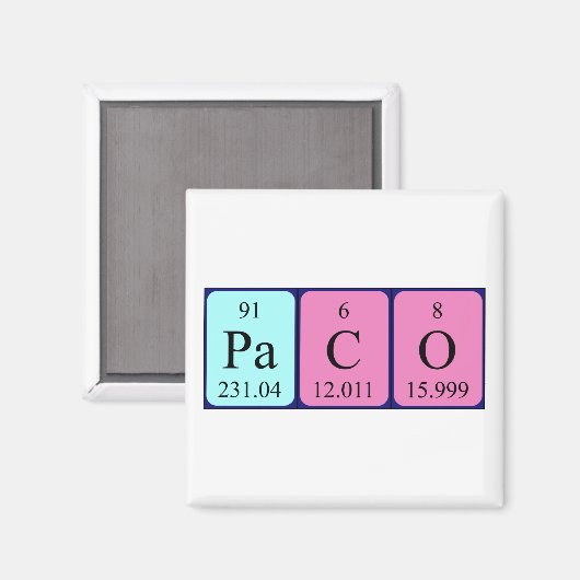 Paco Periodieke Naam magnet (Voorkant / Achterkant)