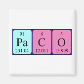 Paco Periodieke Naam magnet (Voorkant)