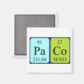 Paco Periodieke Naam magnet (Voorkant / Achterkant)