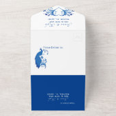 Pacock All in One Wedding Invite All In One Uitnodiging (Buitenkant)