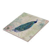  pacock, bloemen en vlinder tegeltje (Zijkant)