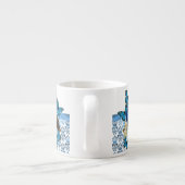  pacock en blauwe vlinders espresso kop (Achterkant)