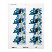  pacock en blauwe vlinders etiket (Full Sheet)