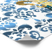  pacock en blauwe vlinders poster (Hoek)