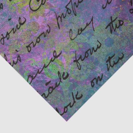 Pacock en paarse bloemen ontkoppelen tissuepapier (Detail)