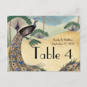 pacock- en palmweddenschapskaart briefkaart (Voorkant)