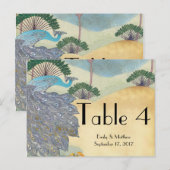 pacock- en palmweddenschapskaart briefkaart (Voorkant / Achterkant)