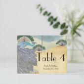 pacock- en palmweddenschapskaart briefkaart (Staand voorkant)