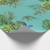 Pacock- en Tropische lederen Patroon Cadeaupapier (Hoek)